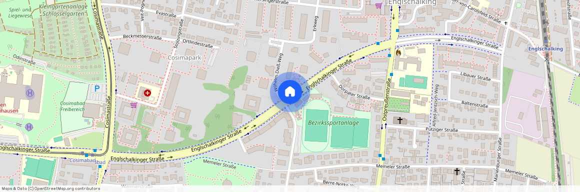 Englschalkinger Straße, 81927 München Cosimapark ca. 4, 7 km north-east of Munich-center