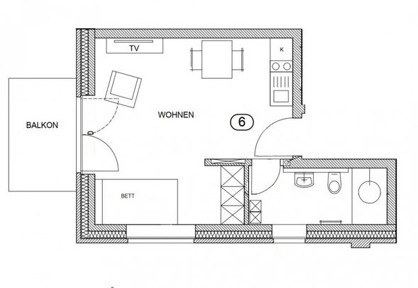 6345 - Modernes Single-Appartement mit EBK und Balkon in Klinikumsnähe! - Photo 1