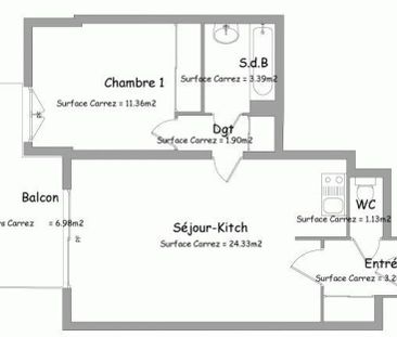 Location Appartement 2 Pièces 45 m² - Photo 6