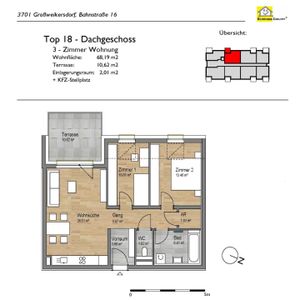 Dachgeschosswohnung mit Terrasse und Lift - Foto 3