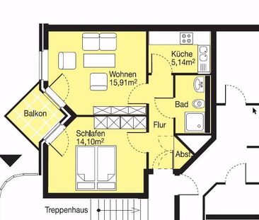 Renovierte 2-Zimmer-Wohnung mit Balkon in Gievenbeck - Foto 1