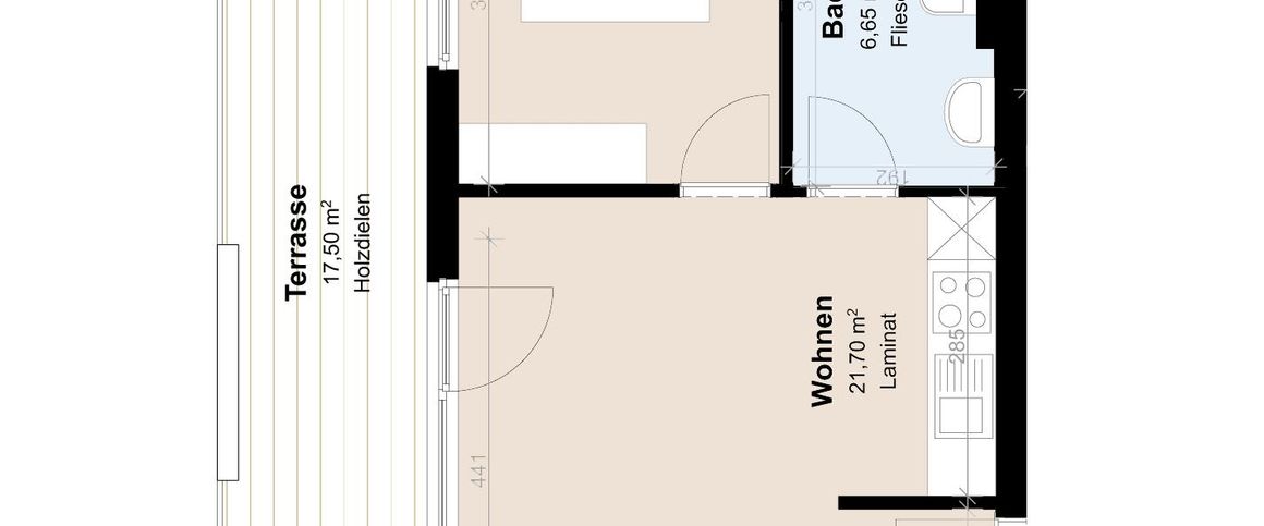 Geförderte moderne 2-Zimmer-Wohnung mit Penthouse-Feeling - Photo 1