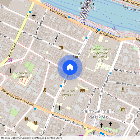 Rue Perronet et Rue des Saints-Pères 75007 Paris (7e arrondissement)