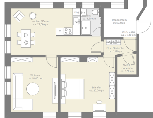 +++ Zwei-Raum-Wohnung - Erstbezug nach Kernsanierung +++ - Photo 1