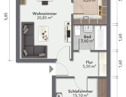 Ruhig gelegene 2 Raum Wohnung mit Aussicht! - Photo 1