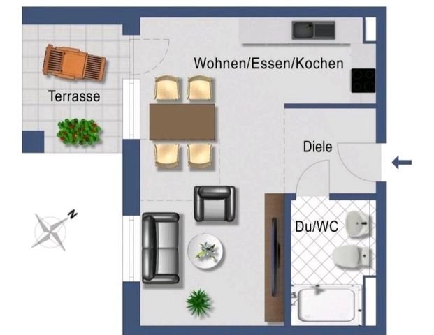 1 Zimmer Studio - 39,6 Quadratmeter - Photo 1