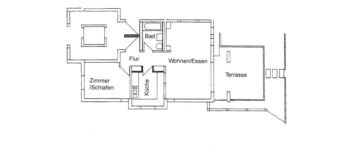 Helle 2-Raum-Wohnung in ruhiger Lage mit Terrasse - Foto 1