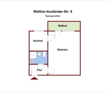 Altersfreundlich mit Aufzug: 1 Raumwohnung mit Dusche und Balkon im... - Foto 1