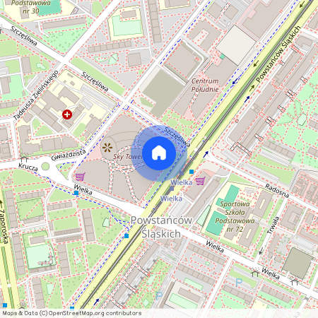 ul. Szczęśliwa, Powstańców Śląskich, Krzyki, Wrocław, dolnośląskie