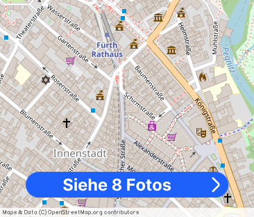 Helle 2-Zimmer-Wohnung (68 m²) in Top-Lage Fürther Fußgängerzone – ... - Foto 1