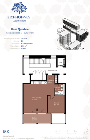 2 ½ Zimmer-Wohnung in Kriens mieten - Foto 4