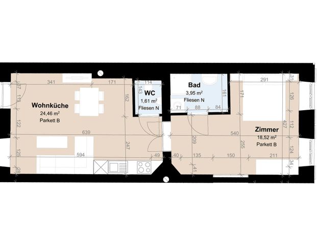 Geförderte Altbauwohnung im 2. Stock mit 2 Zimmern - Photo 1