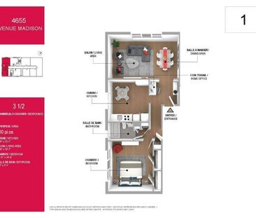 1 CH - 1 SDB - Montréal - $1,545 /mo - Photo 2