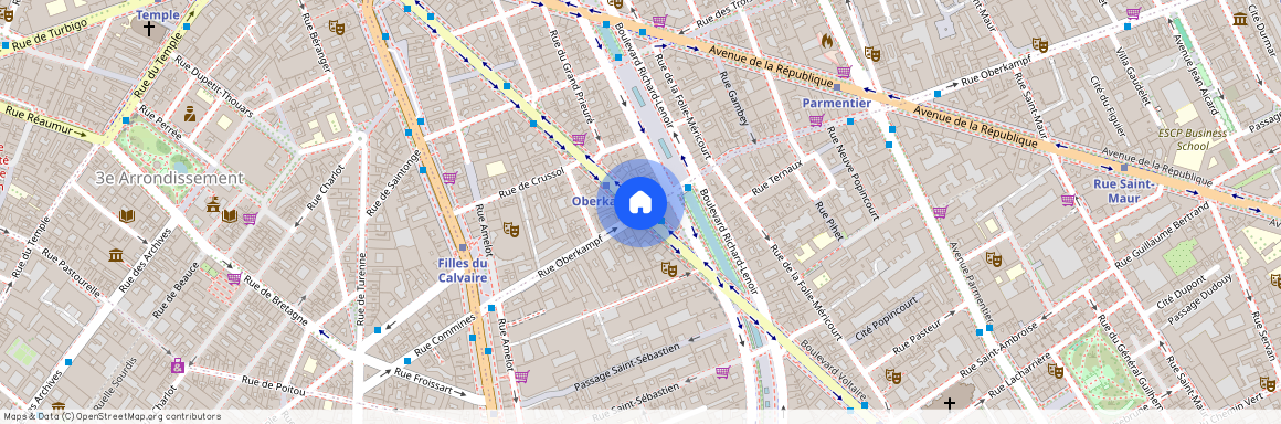 Rue Oberkampf et Boulevard Voltaire 75011 Paris (11e arrondissement)