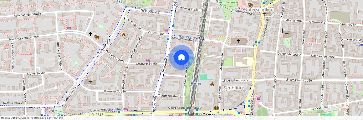 Konrad-Peutinger-Straße, 81373 München Untersendling ca. 4, 0 km south-west of Munich-center