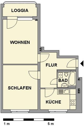 2-Raum-Erdgeschosswohnung mit Balkon - Foto 4