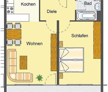 WBS bis mind. 65qm erforderlich!! – Schöne 2-Zimmer-Wohnung mit großen Balkon! - Foto 1