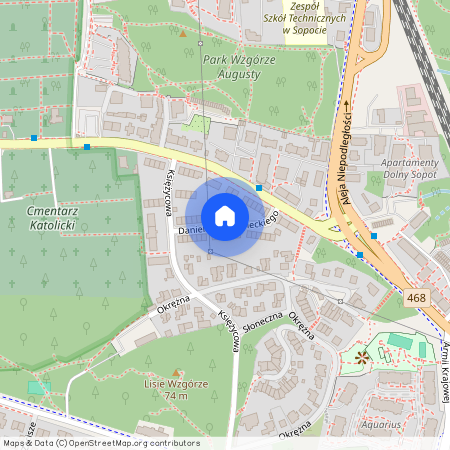 ul. Daniela Chodowieckiego, Lisie Wzgórze, Górny Sopot, Sopot, pomorskie