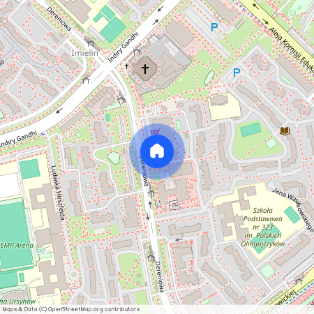 ul. Dereniowa, Ursynów-Centrum, Ursynów, Warszawa, mazowieckie