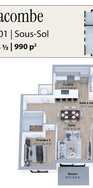 Nouveau projet ! 37-39 boul Lacombe, Repentigny - 4 ½ – 945 pi2 à 1072 pi2 À partir de 1825$/mois=1670$ (option avec coin bureau et/ou salle d’eau) - Photo 1