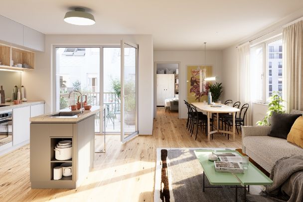 Erstbezug 3-Zimmerwohnung mit perfektem Grundriss und Loggia | Fertigstellung 2025 - Foto 1