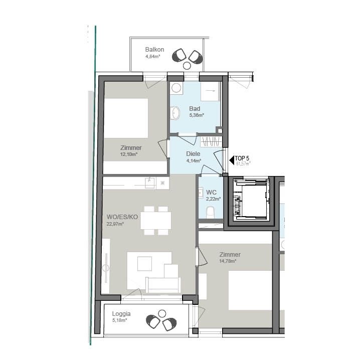 3-Zimmer mit 2 Balkonen | Ost-West | geförderte Wohnung | provisionsfrei | ab Dezember 2024 - Foto 1