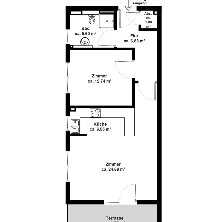Schöne Wohnung mit Terrasse - Photo 2