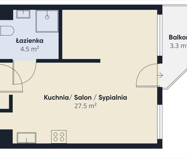 2 pokoje – ul. Głębocka, balkon, garaż‼ 32.2 m² - Фото 1