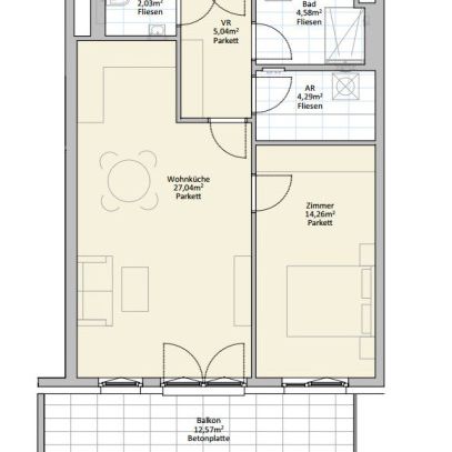 2 Zi Wohnung mit großen Balkon - nahe U1 (provisionsfrei!) - Photo 1