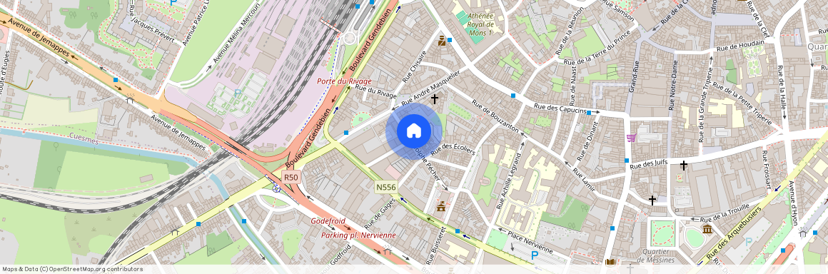 Rue Adolphe Pecher 26 bus 1-8, 7000