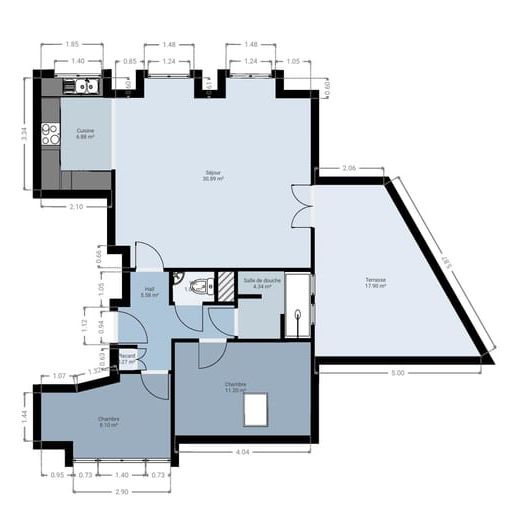 Appartement te huur - Photo 1