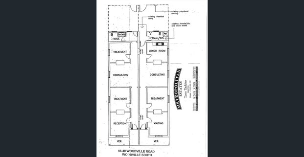 FOR LEASE !!! 46 Woodville Road corner of Church Street only Steps from Q.E.H. Spacious Studio 4 Room complex disabled toilet and shower. - Photo 1