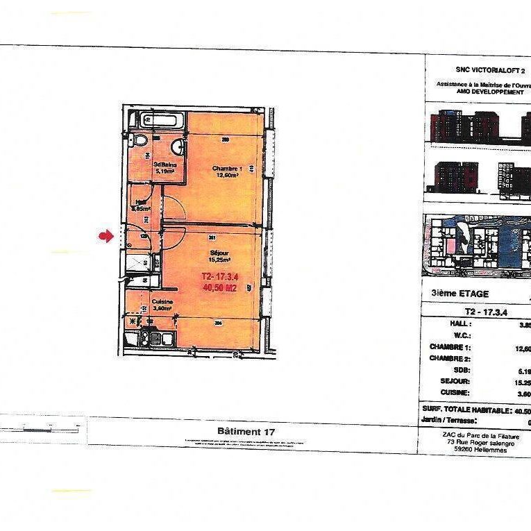 Location appartement 2 pièces 40.5 m² à Hellemmes-Lille (59260) - Photo 2