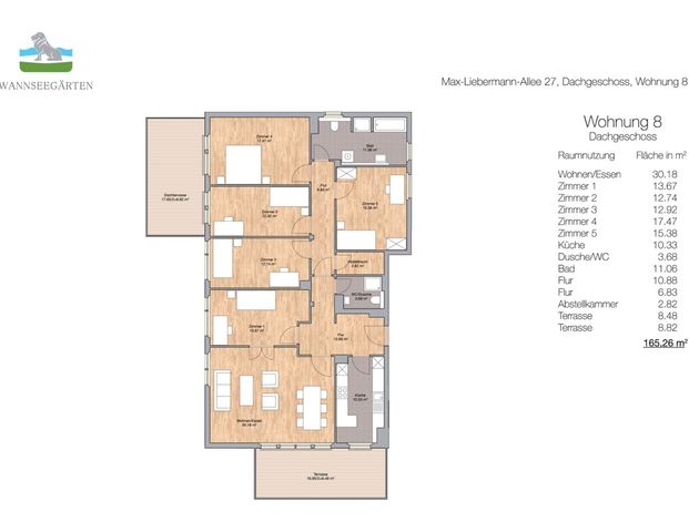 Exklusive DG-Wohnung mit 2 Terrassen, in den Wannenseegärten ***2 Bäder***EBK*** - Photo 1