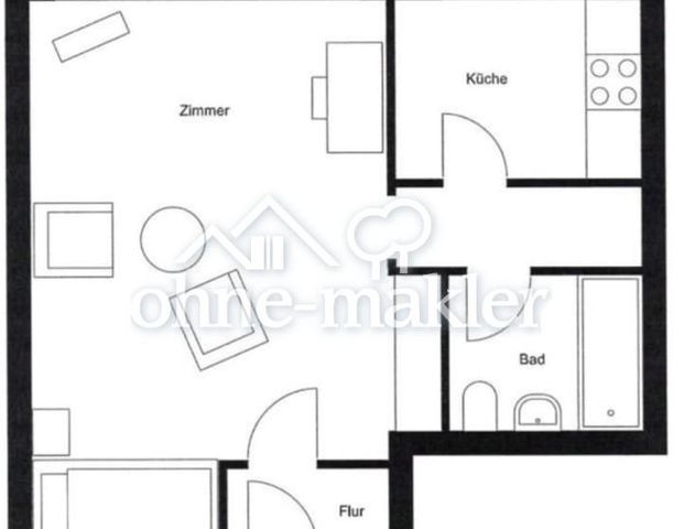 Voll möbliert inkl. Nebenkosten! Charmantes Einzimmerapartment in Buxtehude - Foto 1