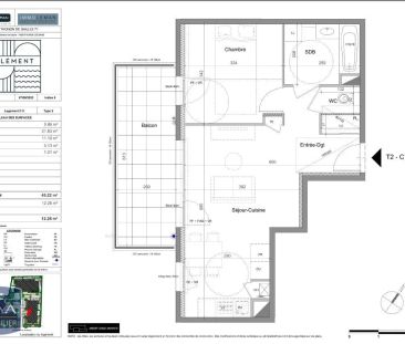 Appartement à louer 2 pièces 45.22m² - Photo 1