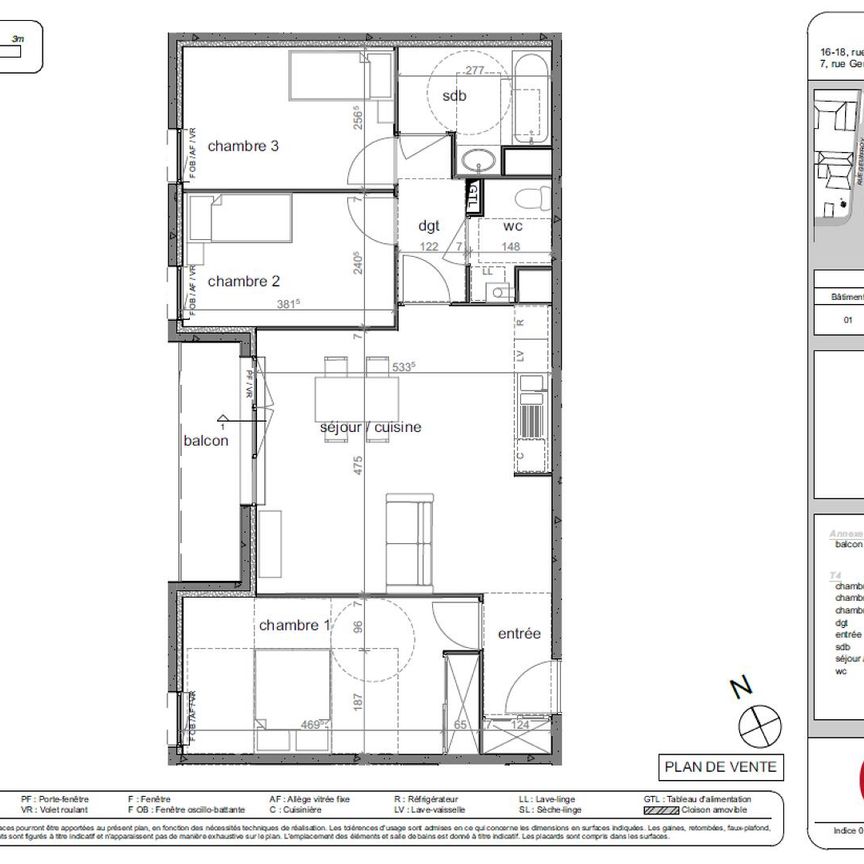 location Appartement T4 DE 73.9m² À ROUEN - Photo 1