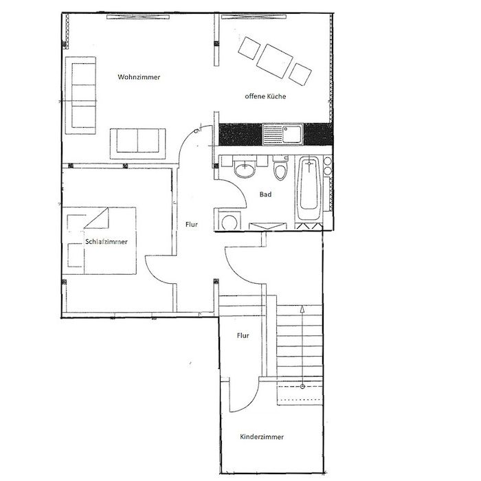 offene Wohnküche - 3 Zimmer Dachgeschoss Alt Chrieschwitz in Plauen zur Miete - Bad mit Wanne - Foto 1