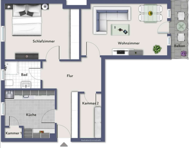 WG-Zimmer mit Balkon im Erstbezug nach Sanierung – Berlin-Tempelhof - Foto 1