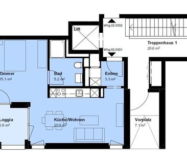 1.5 Zimmer, 45 m², EG - Foto 1