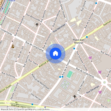 Rue Copernic entre Avenue Victor Hugo et Avenue Kleber 75116 Paris (16e arrondissement)