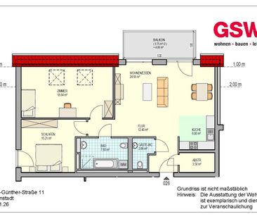 Moderne 3-Zimmer Dachgeschosswohnung mit Balkon - Foto 4