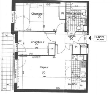 T3 Fontenay-le-Fleury 61 m² - Photo 3