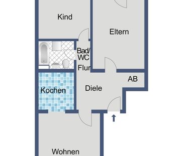 *WBS für 75 m² oder 3 ZKB erforderlich* Balkonwohnung für kleine Fa... - Photo 2