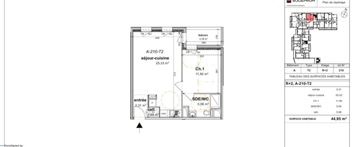 Appartement à louer 2 pièces 44.95m² - Photo 1