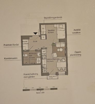 Mysig och funktionell 1:a med fransk balkong i Norra Fäladen, Lund - Foto 1