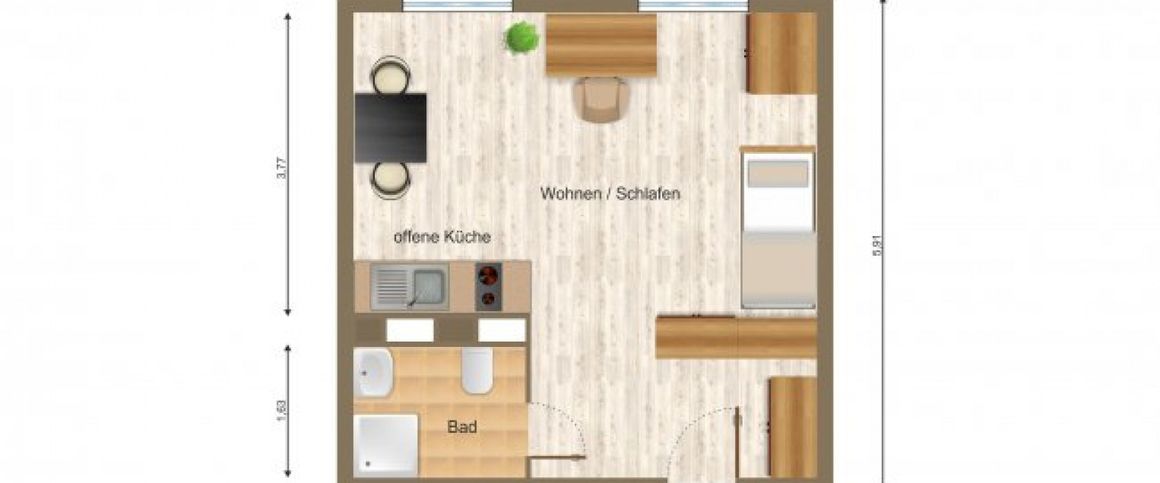 Wohnung, 1 Zimmer (33 m²) - Foto 1