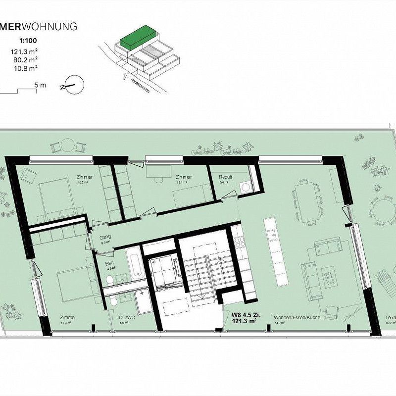 4.5 Zimmer, 121 m², 2. Stock - Photo 1