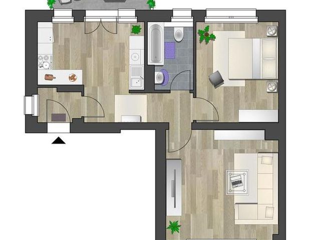 Im Grünen gelegene 2-Raum-Wohnung mit Balkon - Foto 1