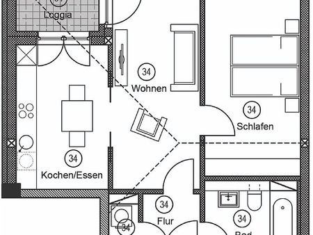 DER KULTURPALAST RUFT! PREMIUM 2-RAUM-WOHNEINHEITEN MIT LOGGIA / TERRASSE - Foto 4